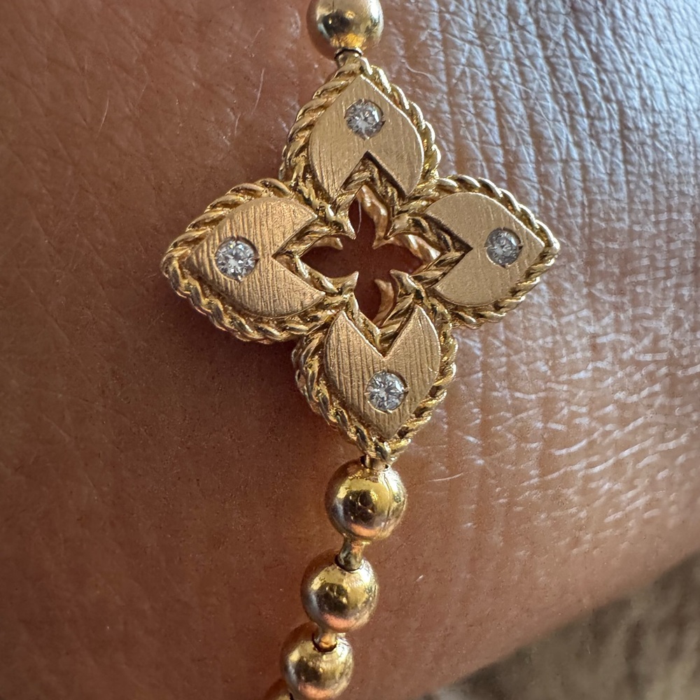 Roberto Coin 18K Rose Gold Venetian Princess Stretch Beaded Bracelet & Diamonds